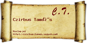 Czirbus Tamás névjegykártya